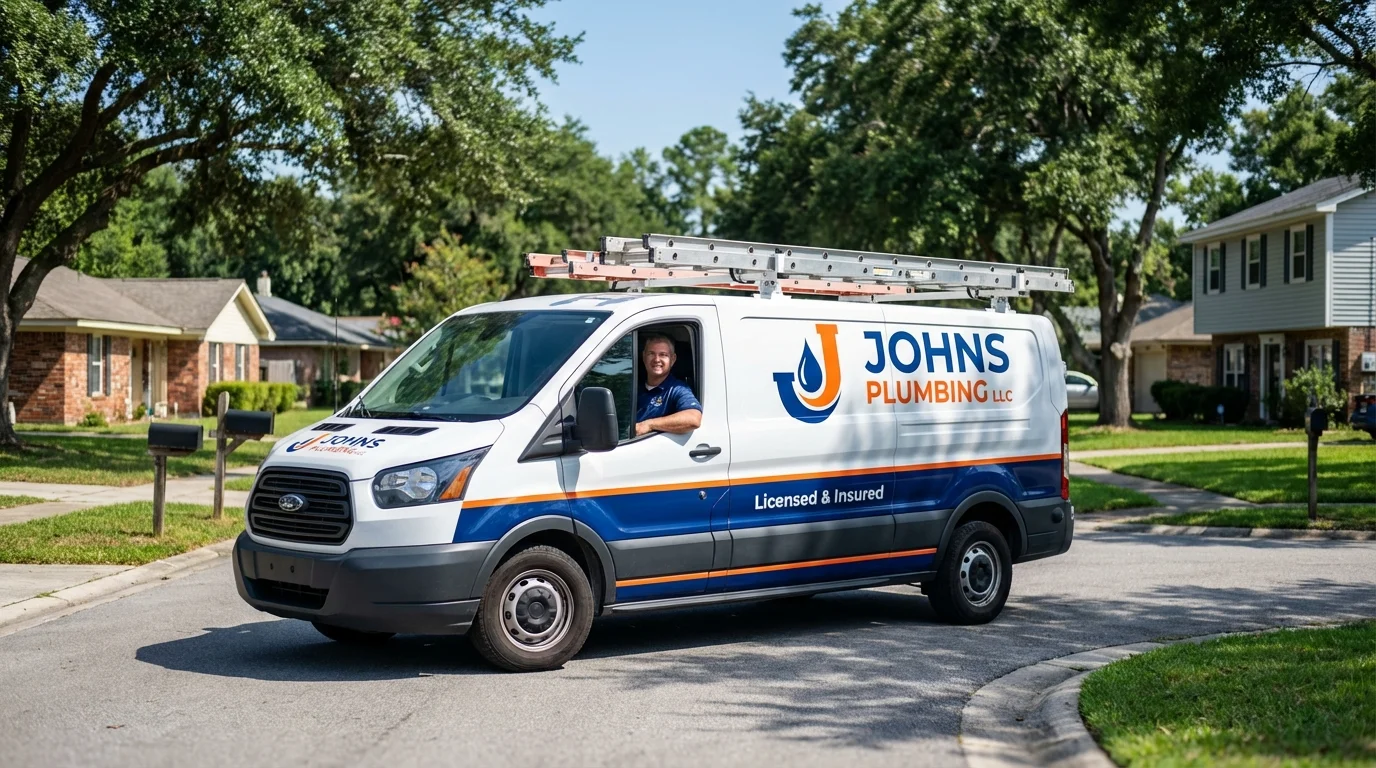 Johns Plumbing LLC service van in Wellsboro, PA