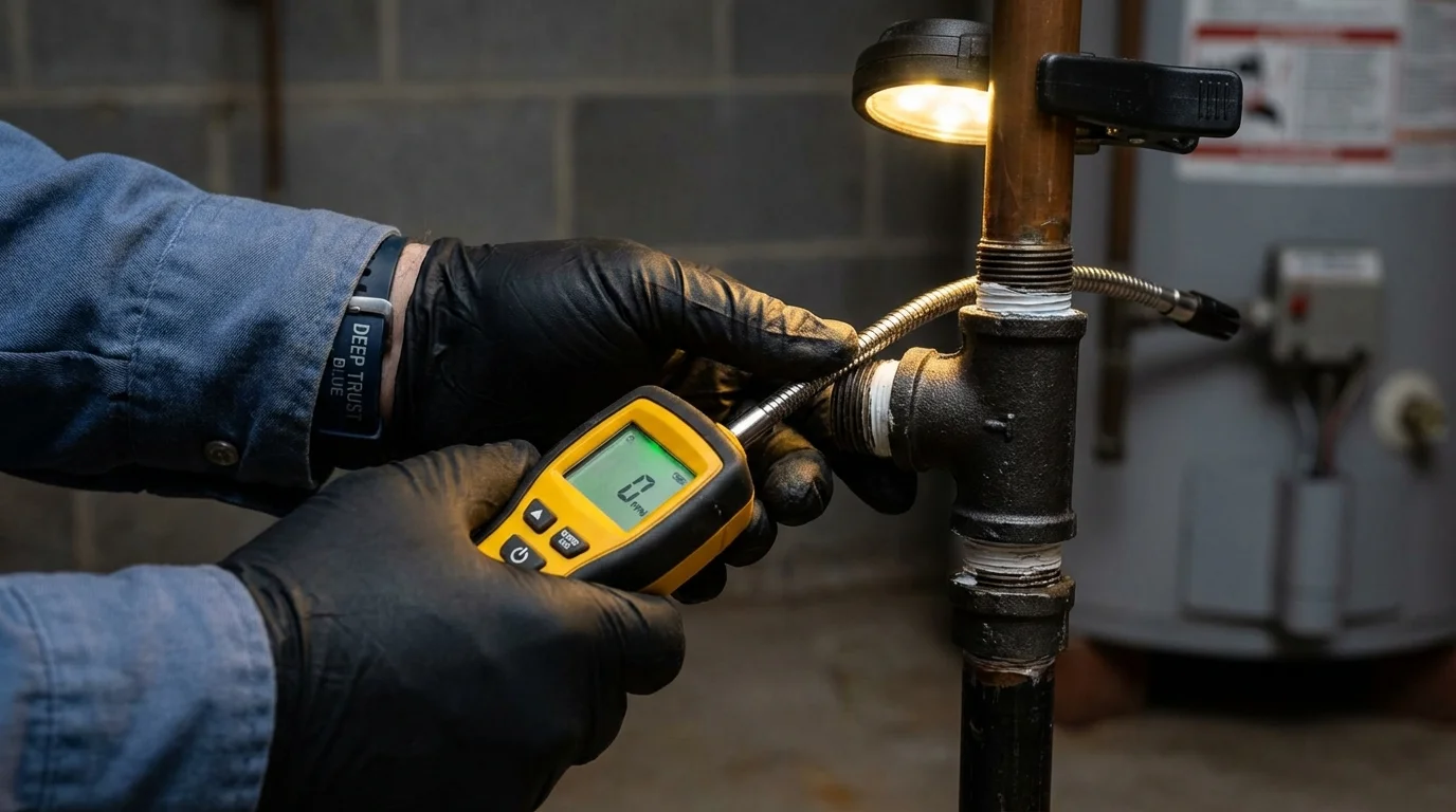 Gas leak detection with electronic sniffer by Johns Plumbing LLC in Wellsboro