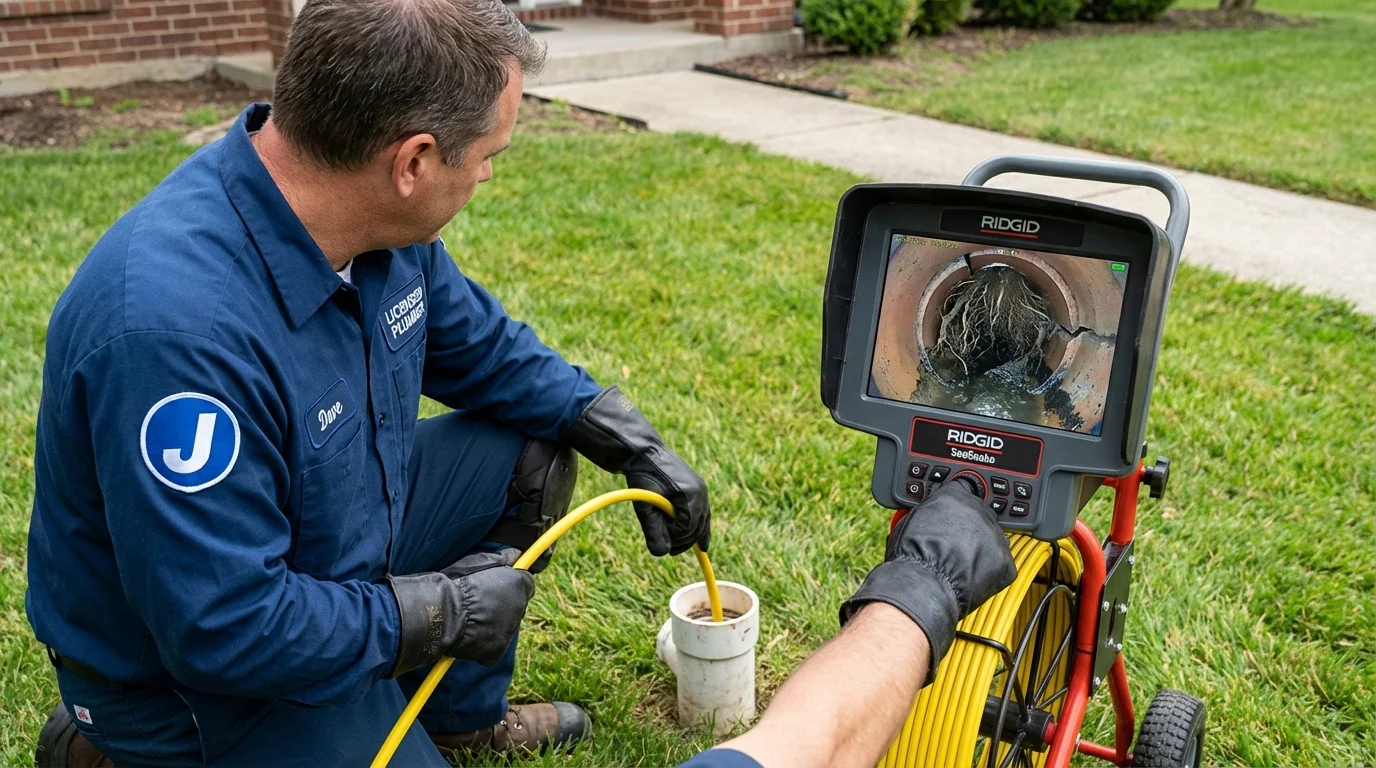 Sewer camera inspection being performed by Johns Plumbing LLC in Wellsboro